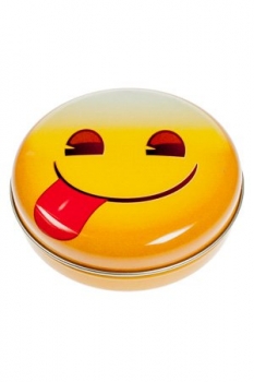 Metalldose Emoji Zunge/Lecker rund 12cm